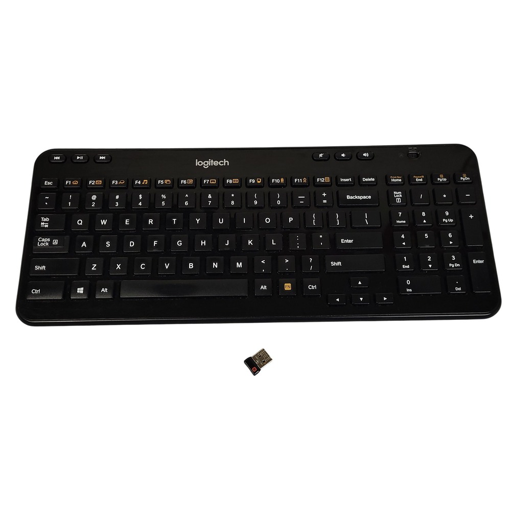 Logitech K360 Wireless Keyboard with USB Unifying Receiver Dongle Tested Working